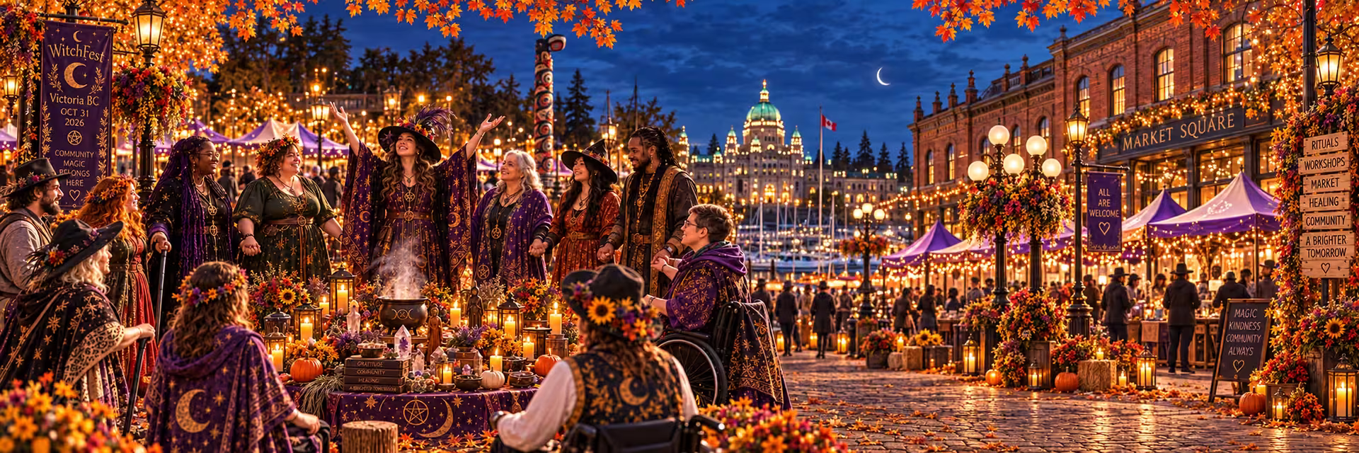 Festival celebration at WitchFest, Market Square, Victoria