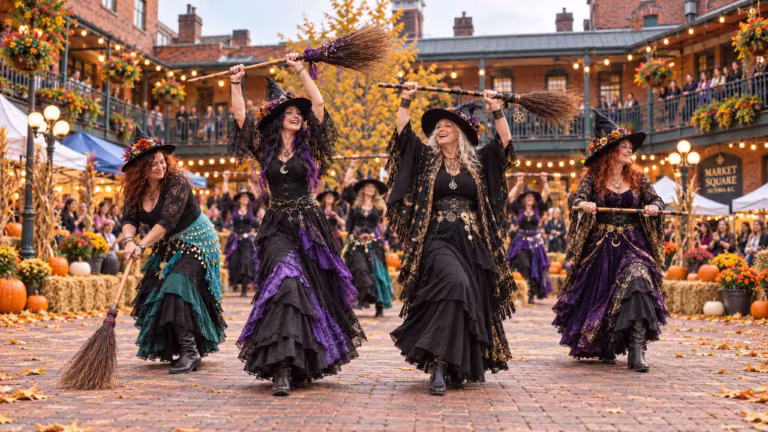 WitchFest artwork: witch dance market square 16x9 4096x2304 (widescreen 16:9 crop)
